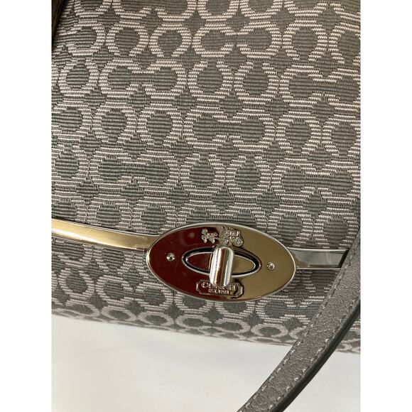 COACH 25215 MEDIUM SIZE GRAY SIGNATURE PRINT CROSSBODY BAG - Picture 8 of 15